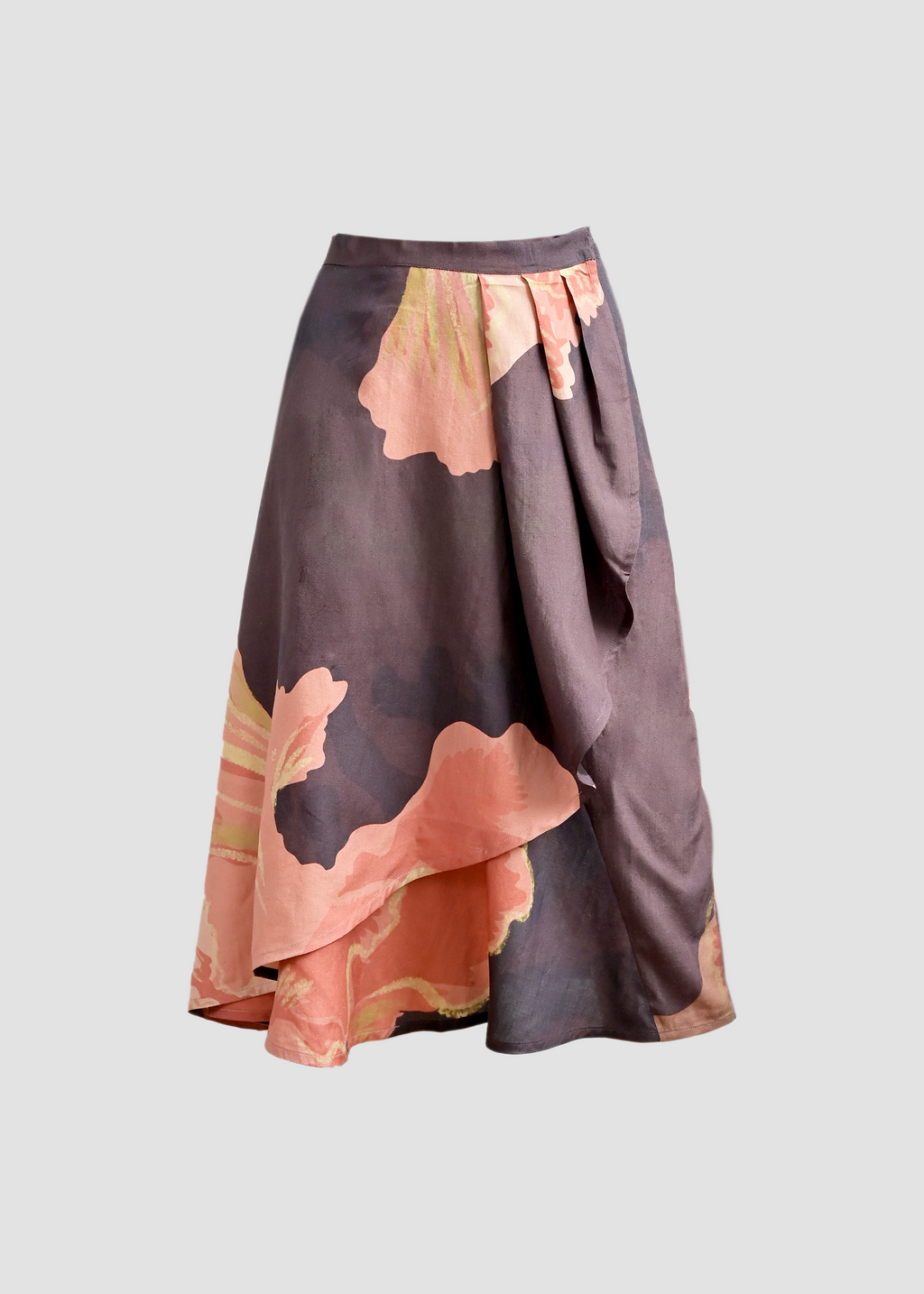 Muscifera | Silk Brown & Pink Skirt
