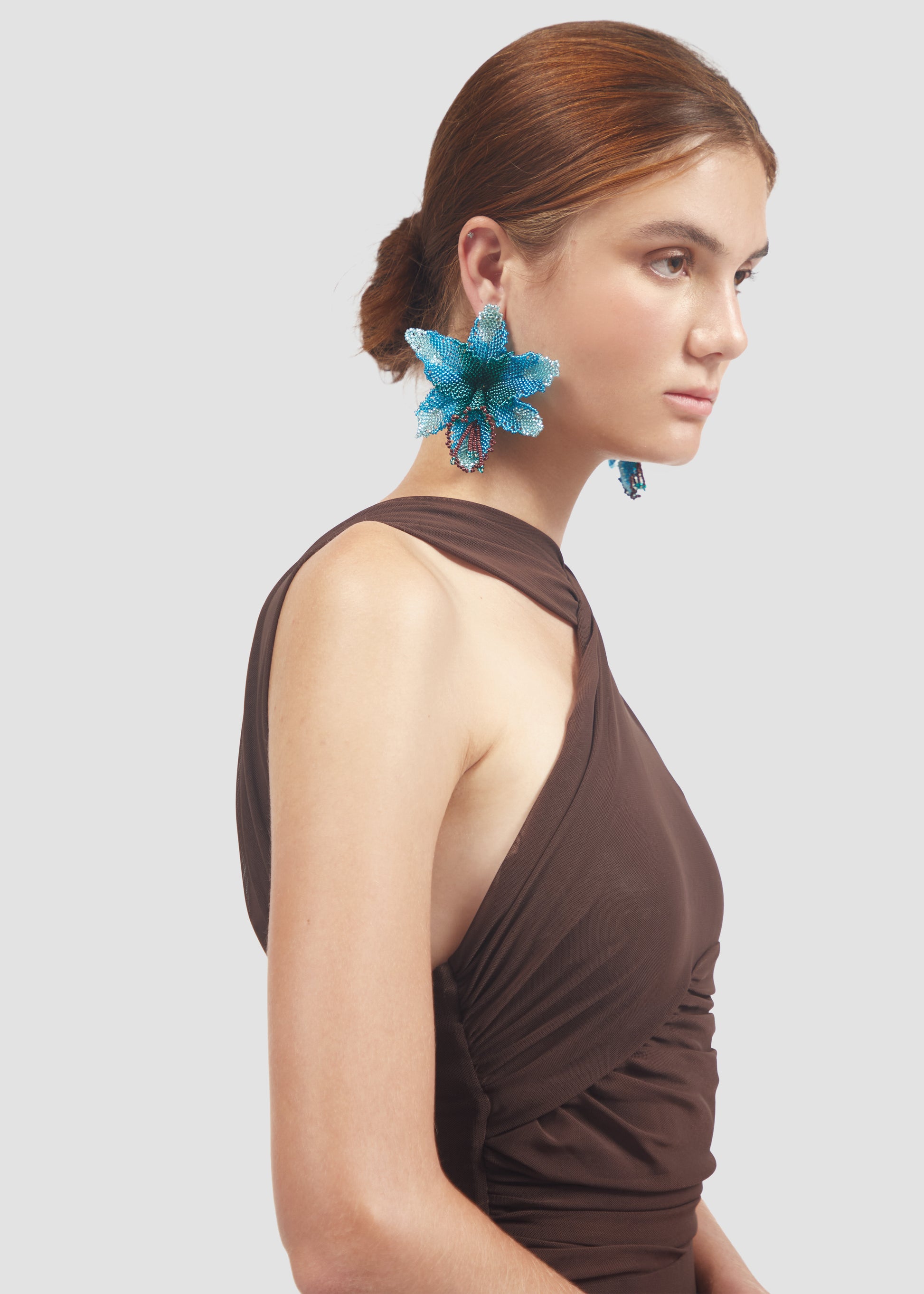 Selva | Blue Orchid Bead Earrings