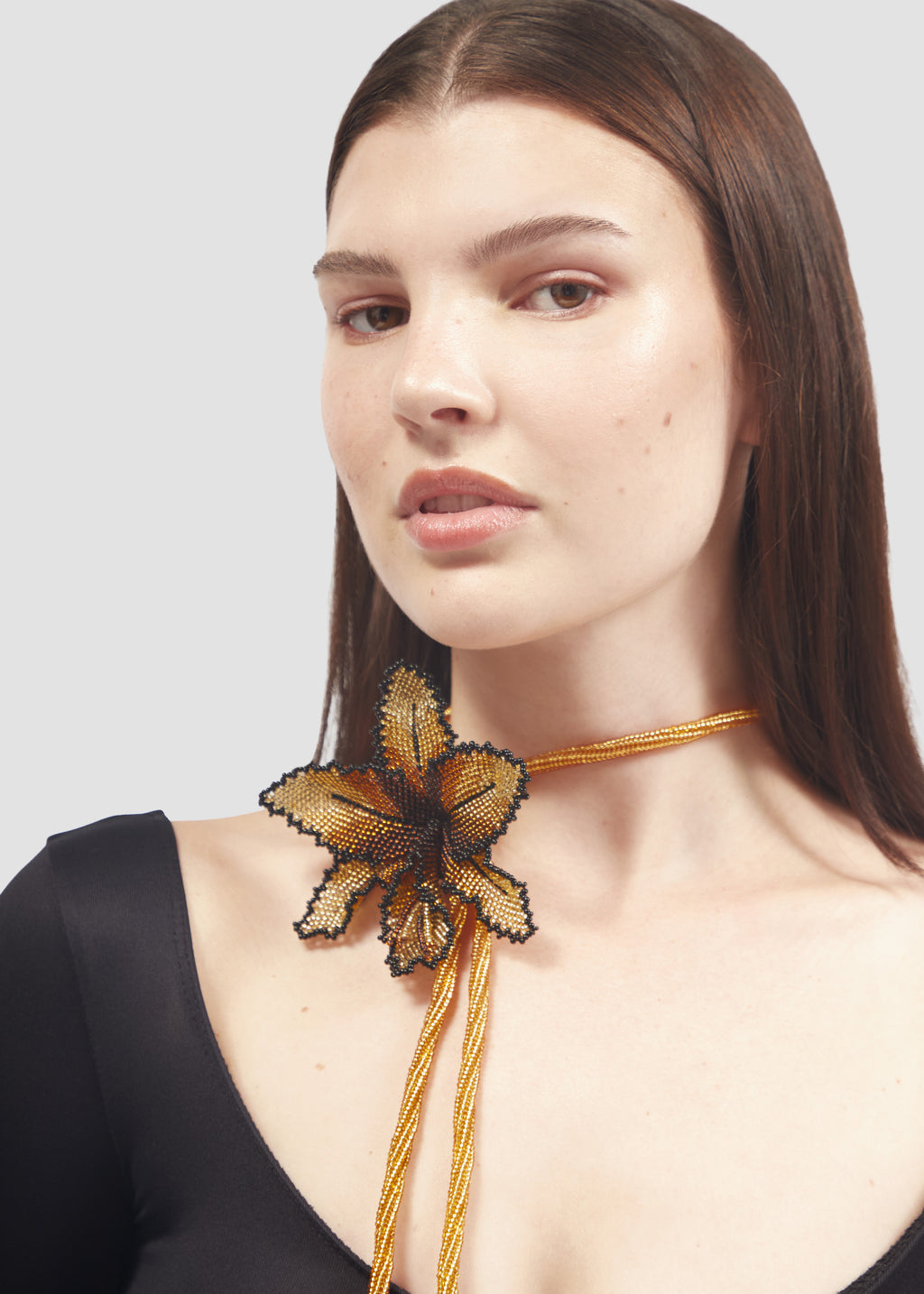 Selva | Gold Orchid Necklace