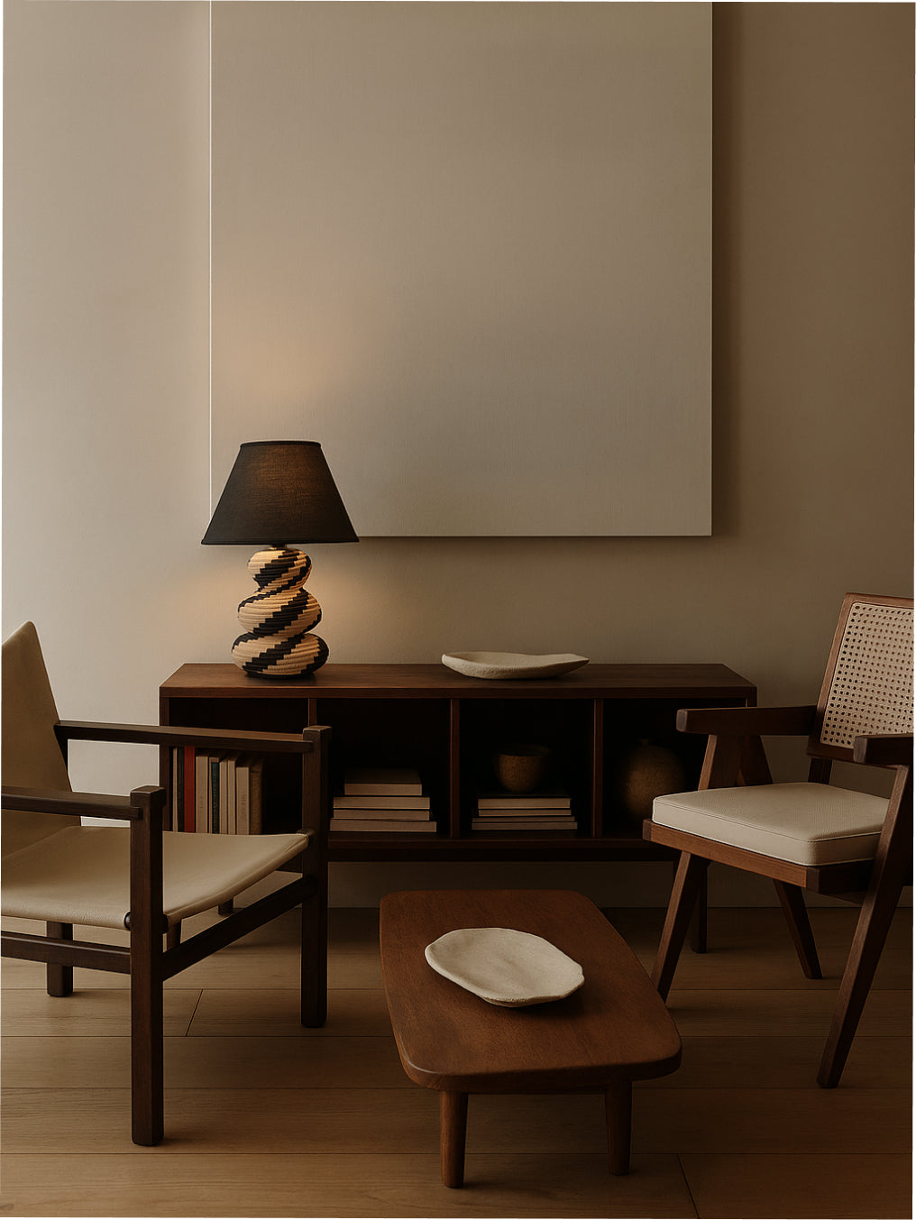 Chimaera | Werregue Black & Beige Table Lamp