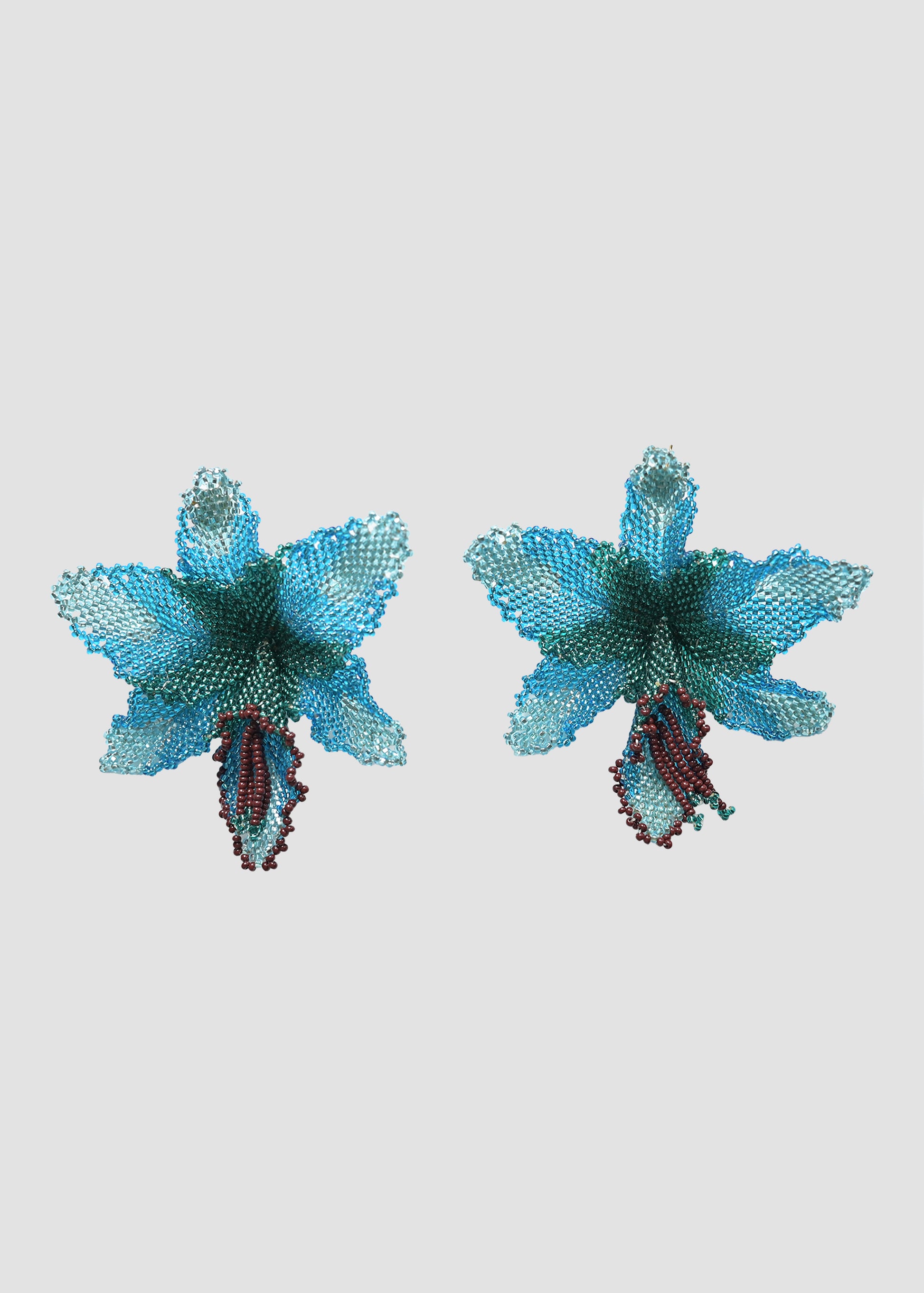 Selva | Blue Orchid Bead Earrings