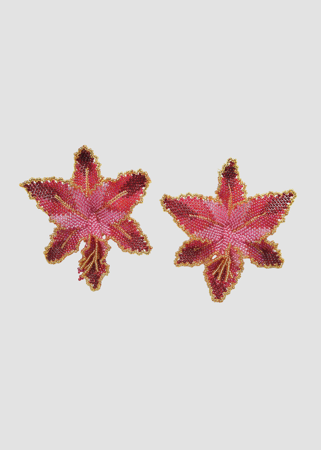 Selva | Pink Orchid Bead Earrings