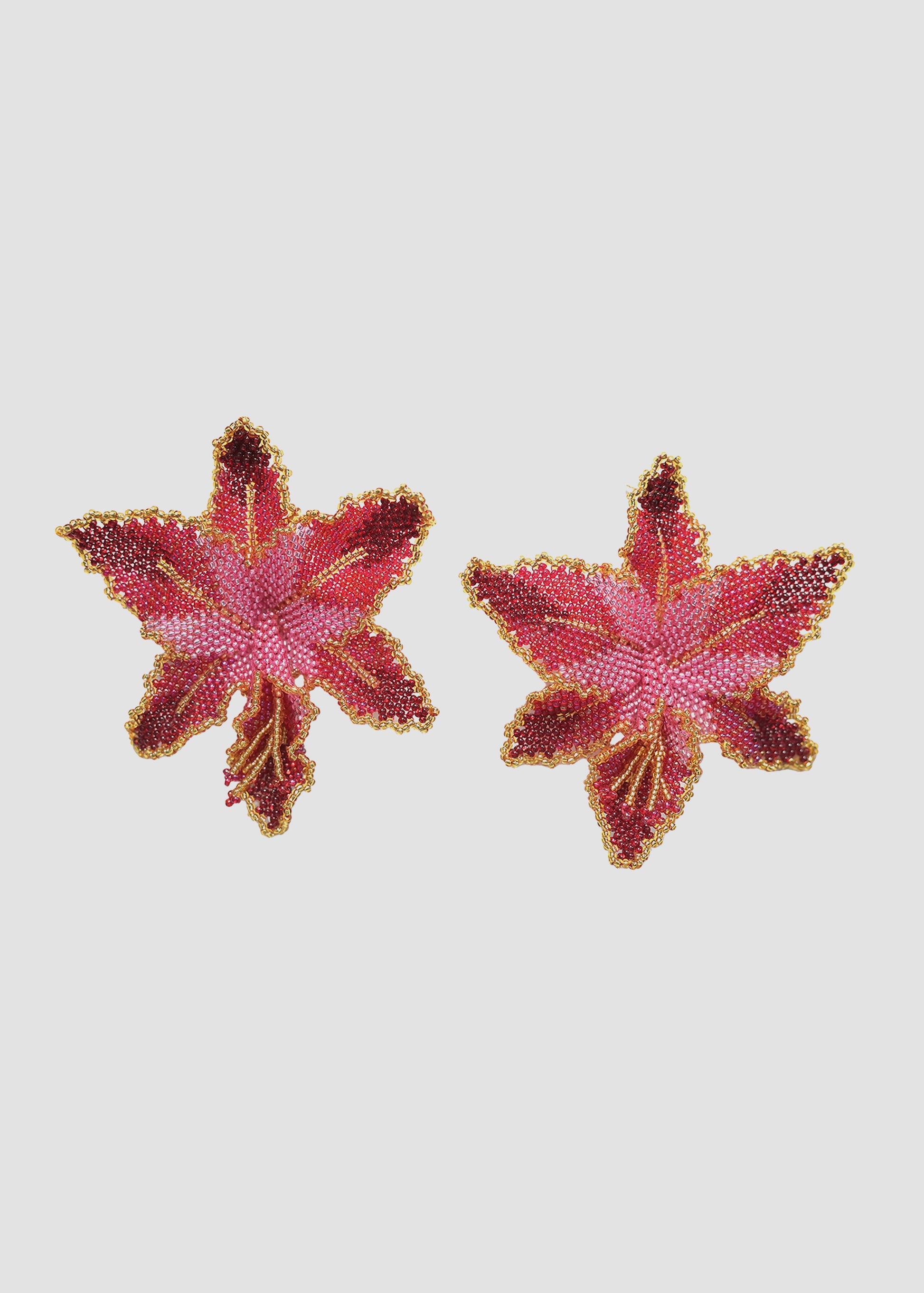 Selva | Pink Orchid Bead Earrings