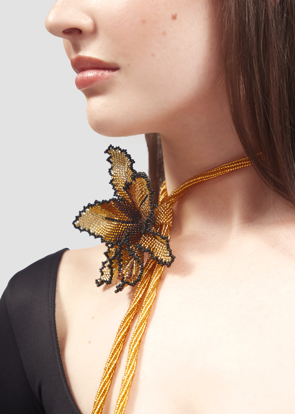 Selva | Gold Orchid Necklace
