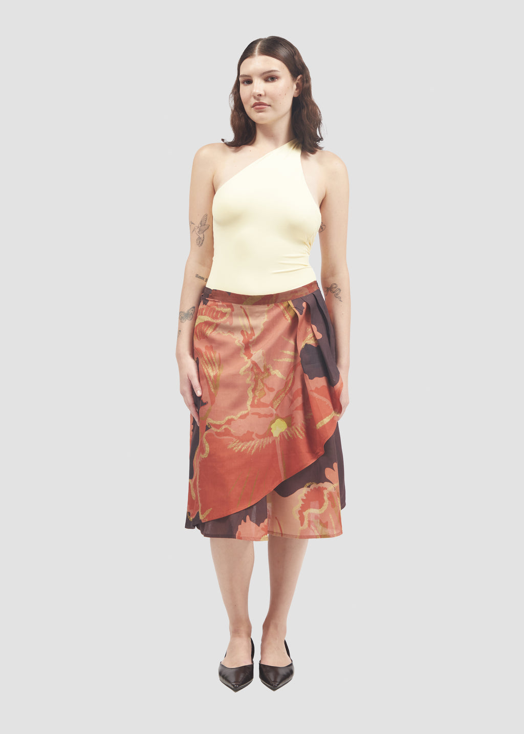 Muscifera | Silk Brown & Pink Skirt