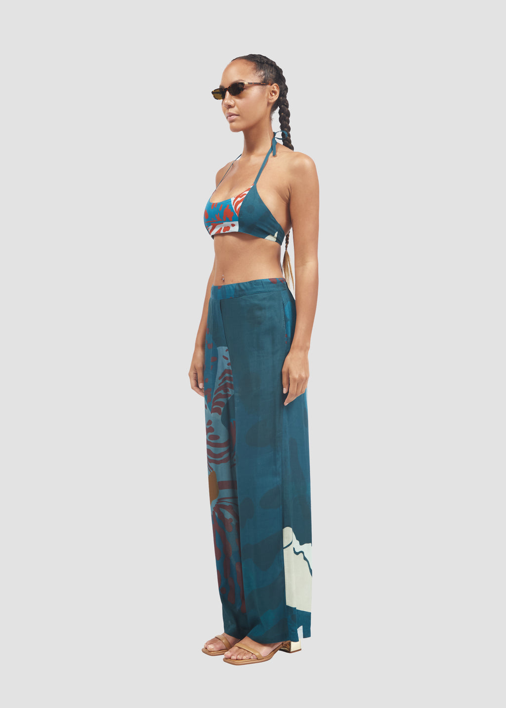 Flava | Banana Fiber Turquoise Blue Trousers
