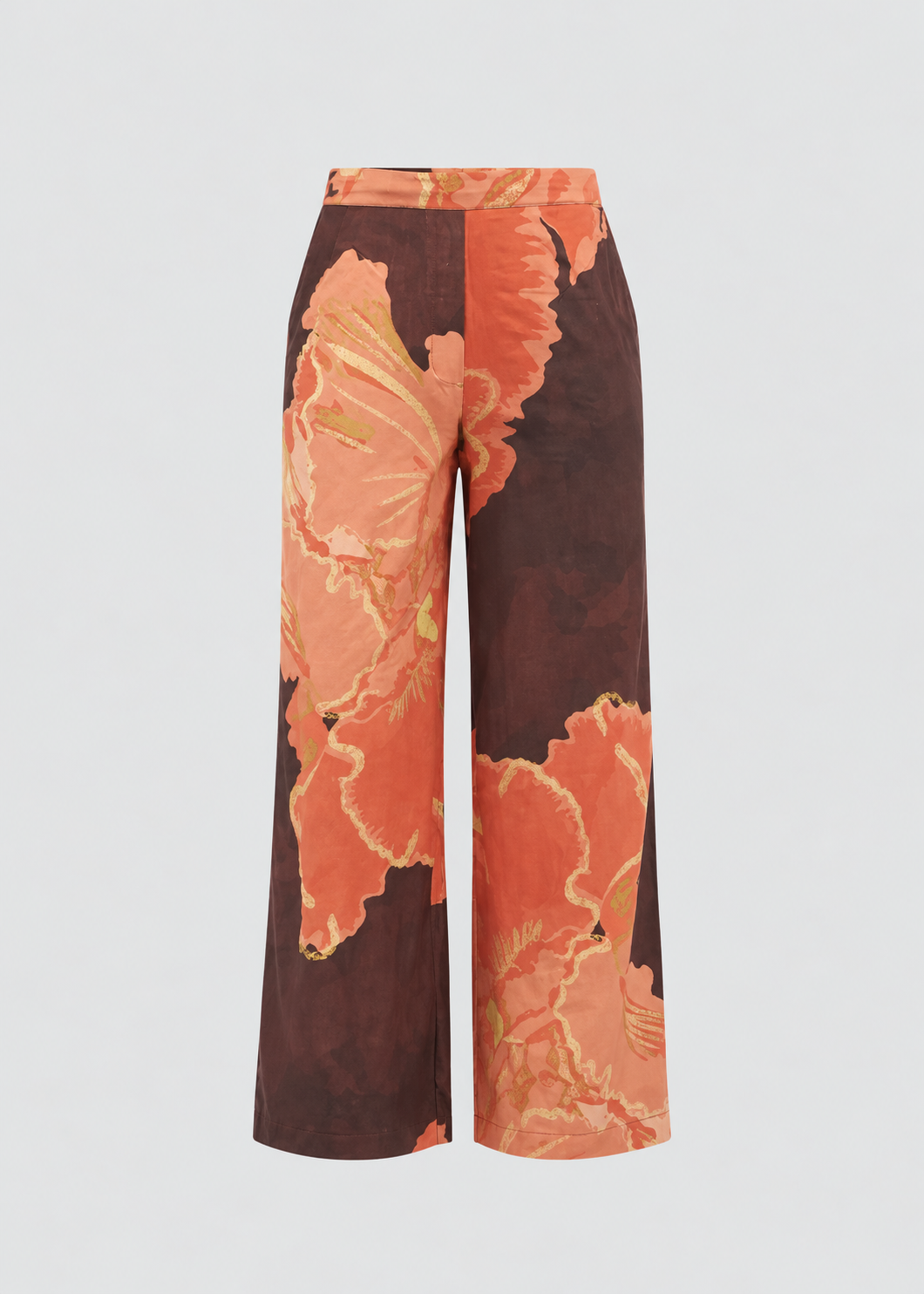 Muscifera | Silk Brown & Pink Trousers