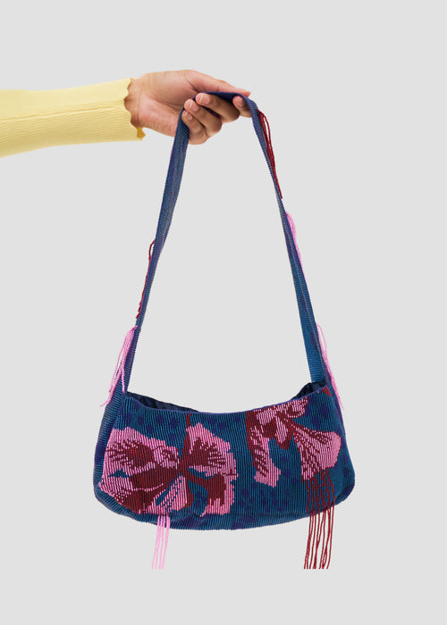 Bigotillo | Crystal Beads Blue & Pink Handbag