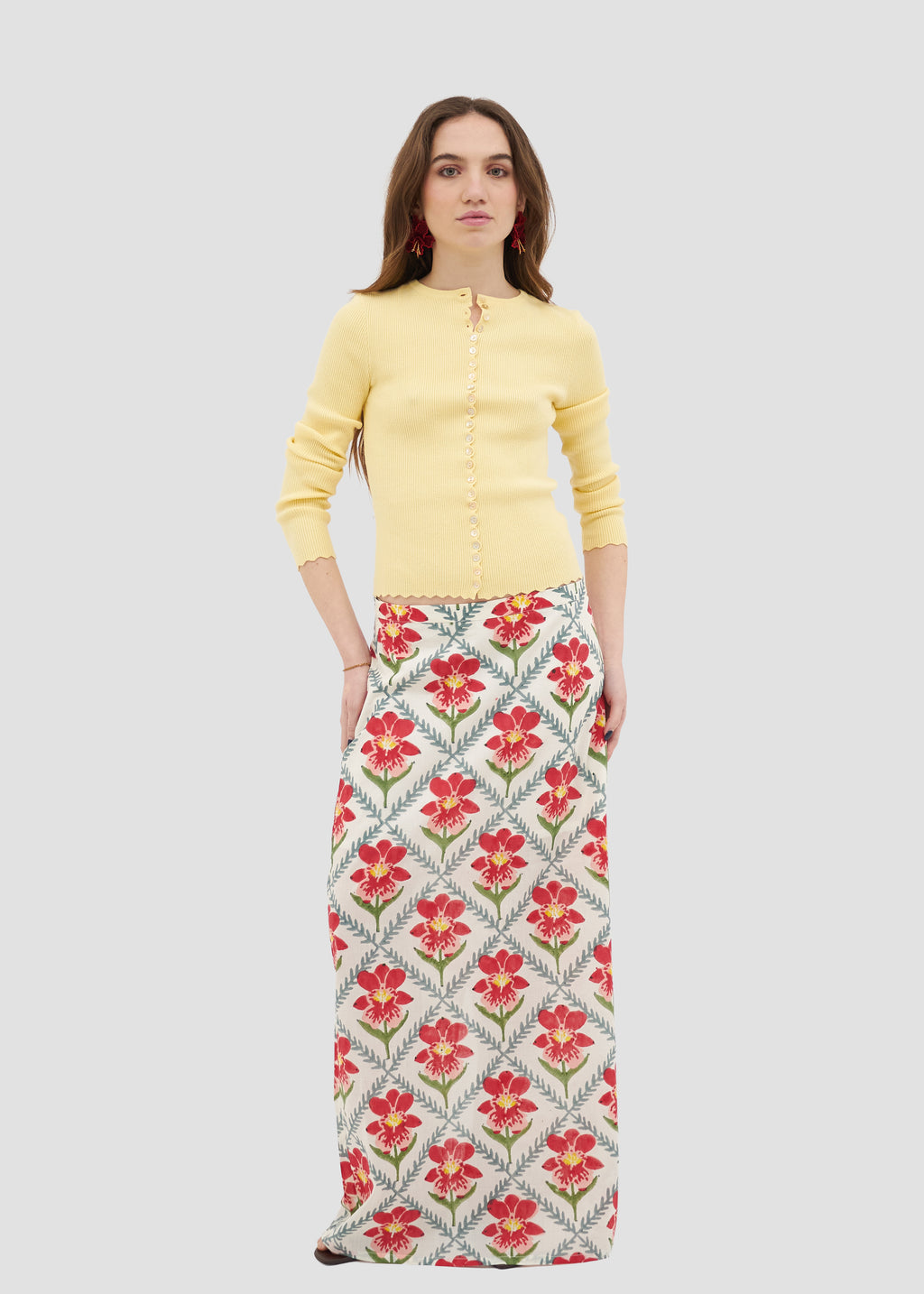 Mendelii | Block Print Maxi Skirt