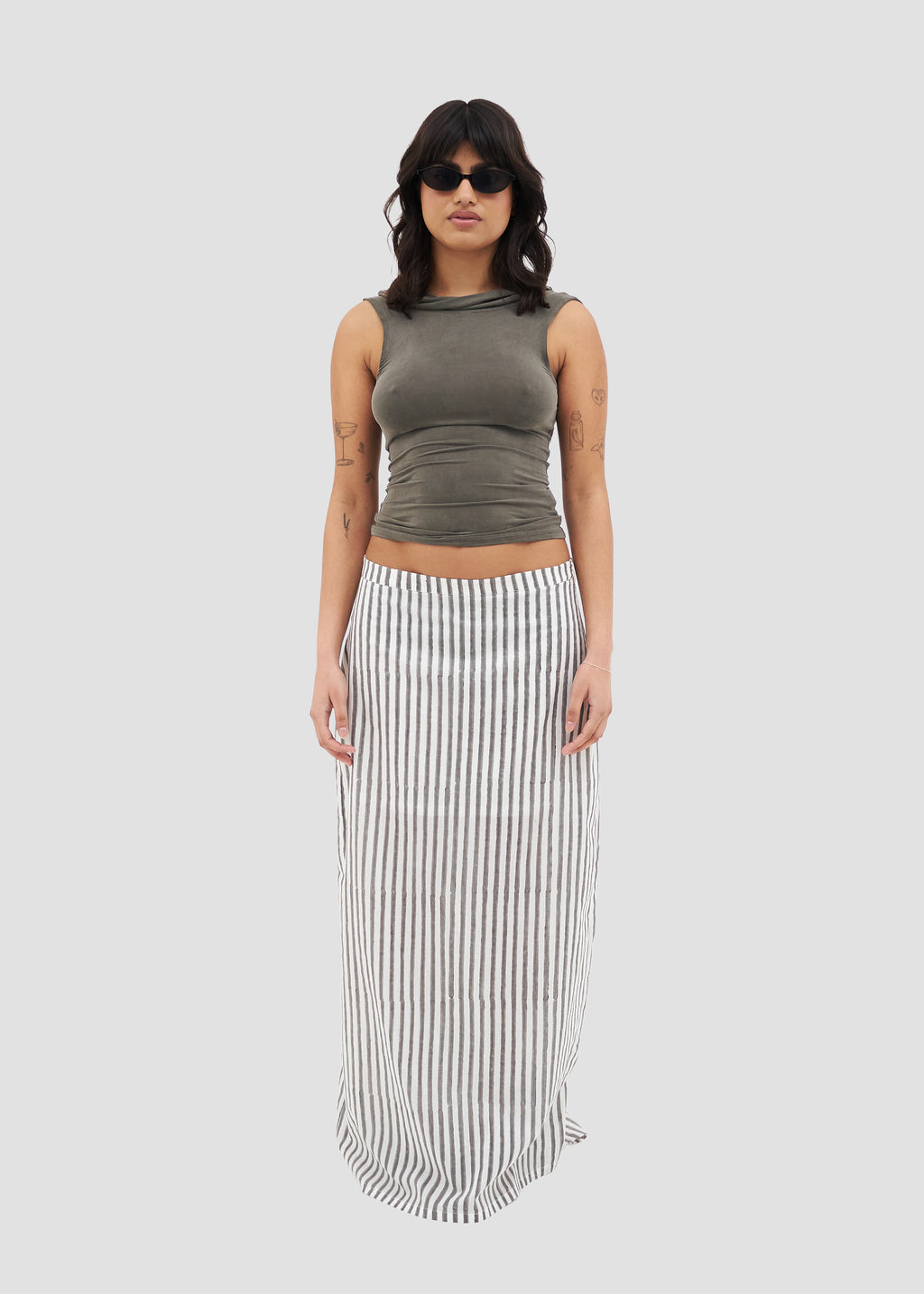 Heliconia | Block Print Maxi Skirt