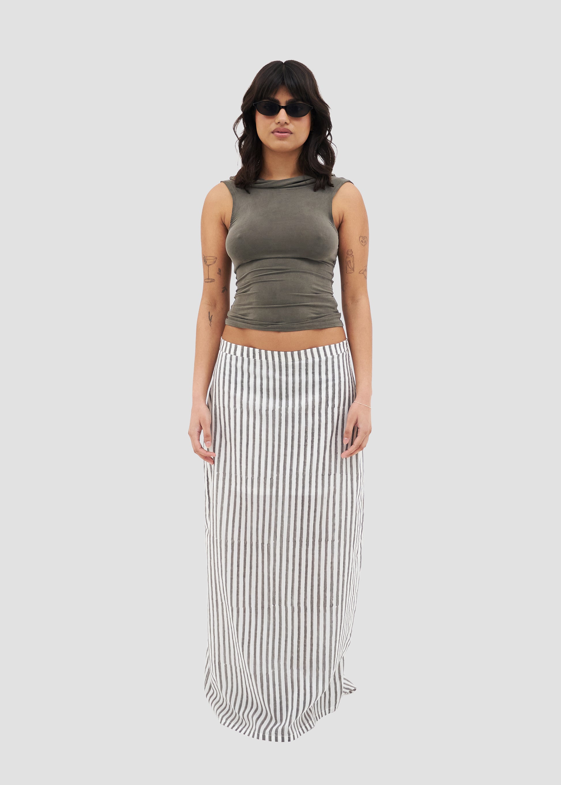 Heliconia | Block Print Maxi Skirt