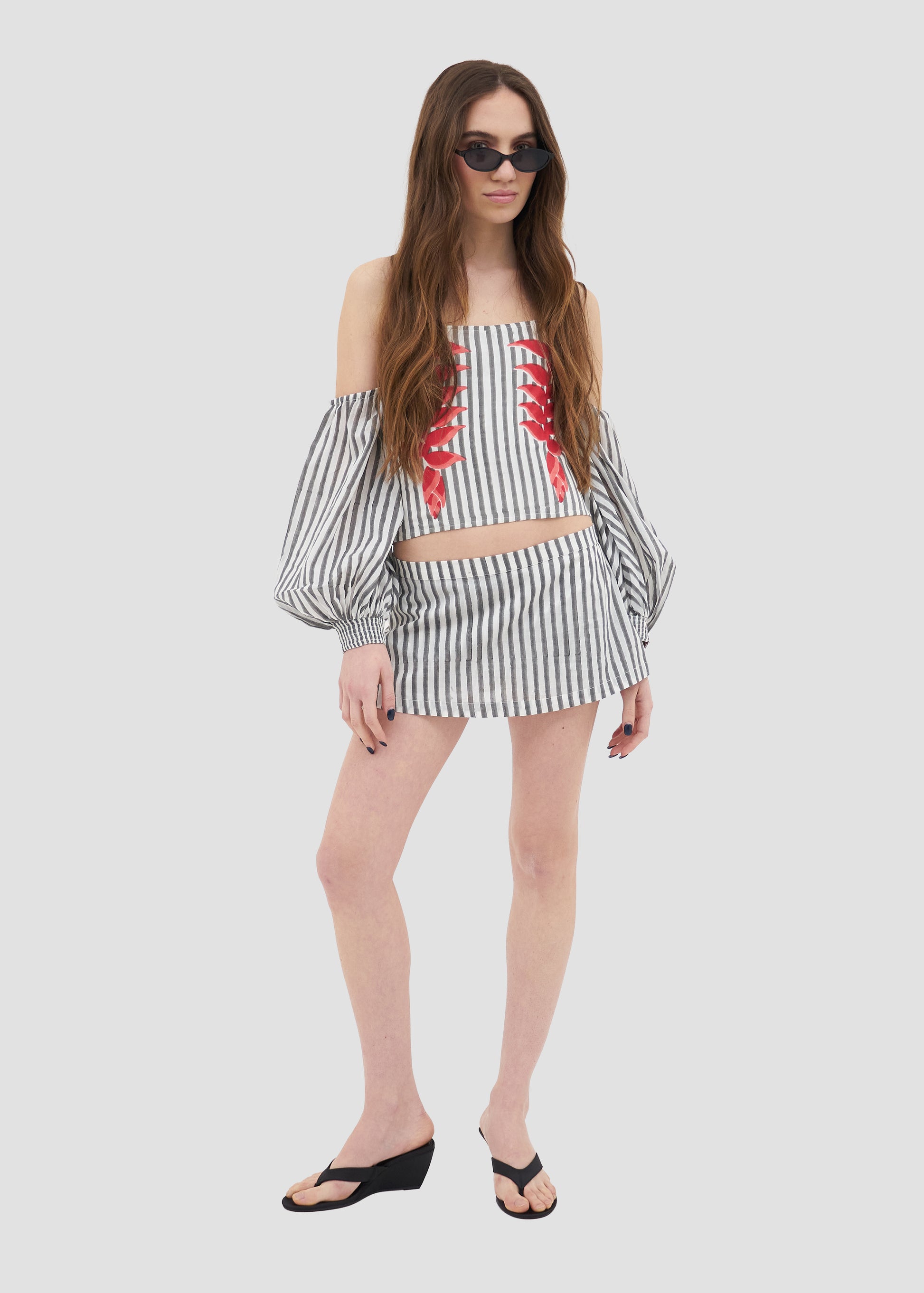 Heliconia | Block Print Mini Skort