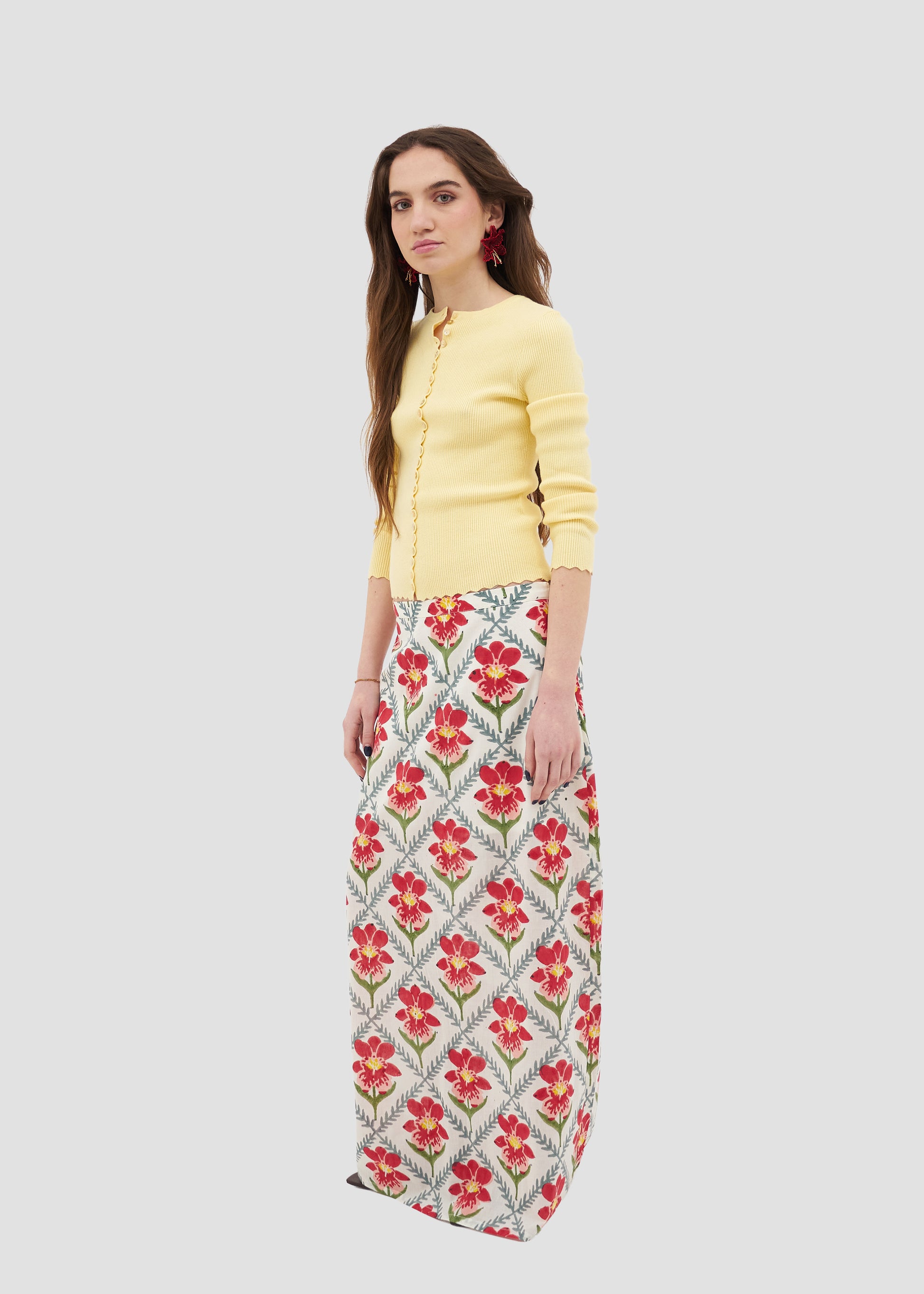 Mendelii | Block Print Maxi Skirt