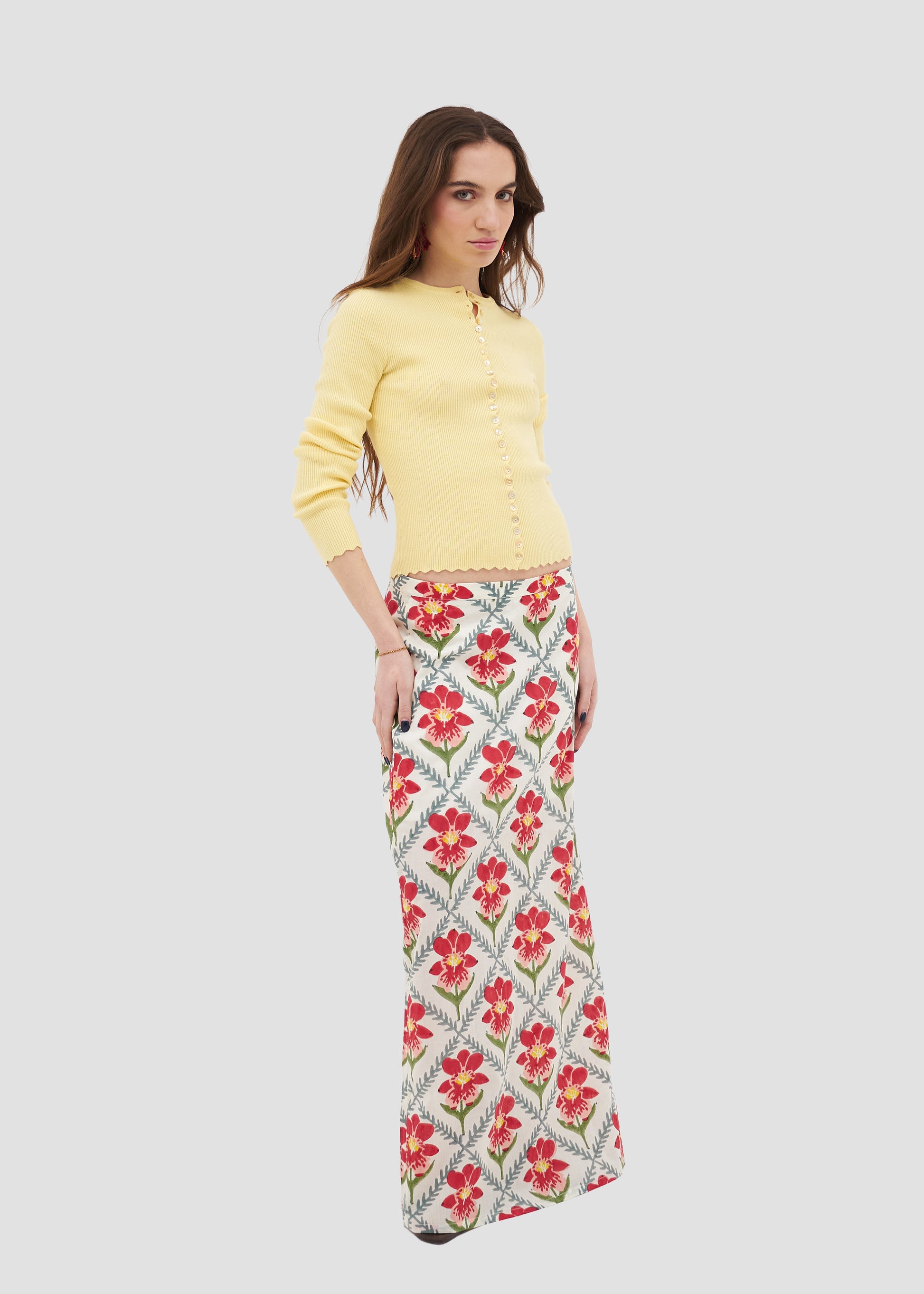 Mendelii | Block Print Maxi Skirt