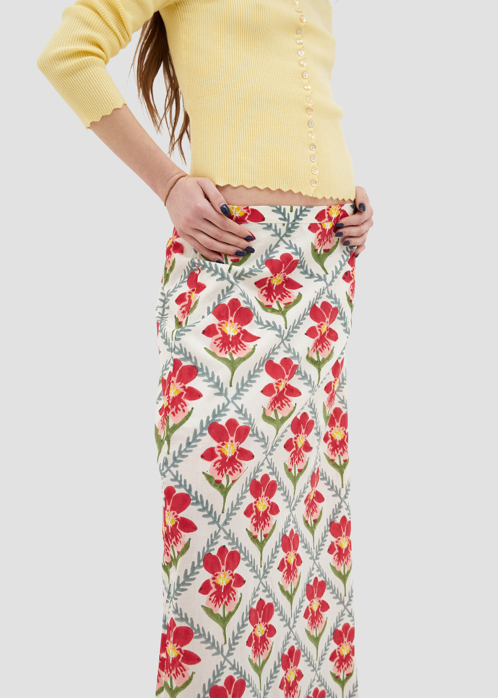 Mendelii | Block Print Maxi Skirt