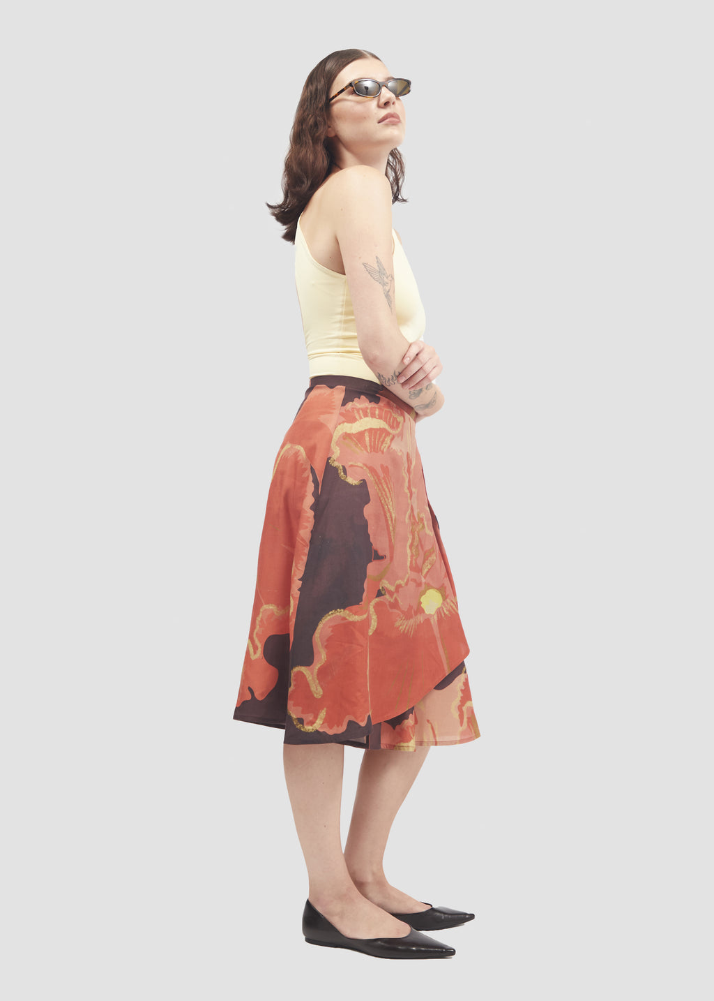 Muscifera | Silk Brown & Pink Skirt