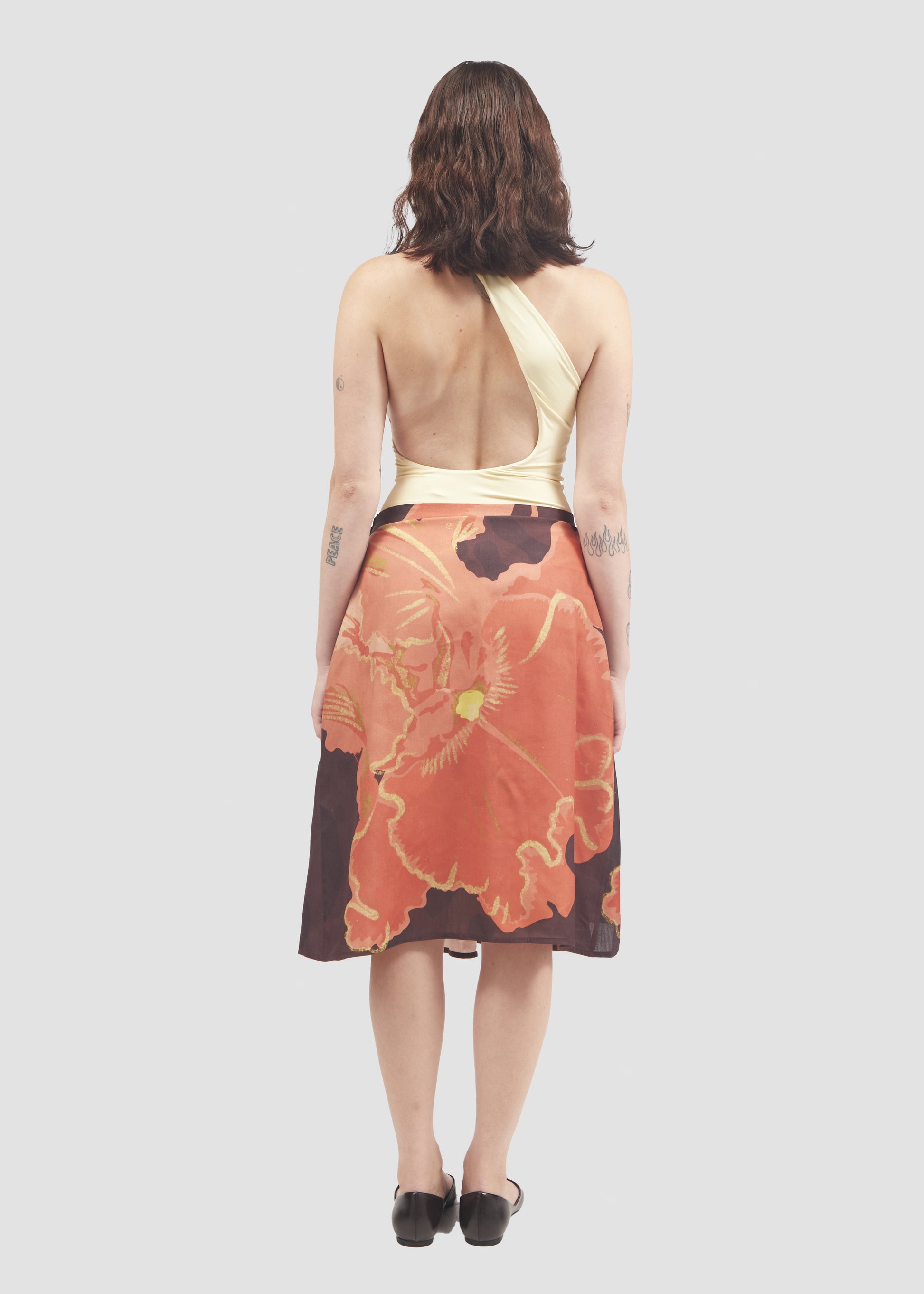 Muscifera | Silk Brown & Pink Skirt