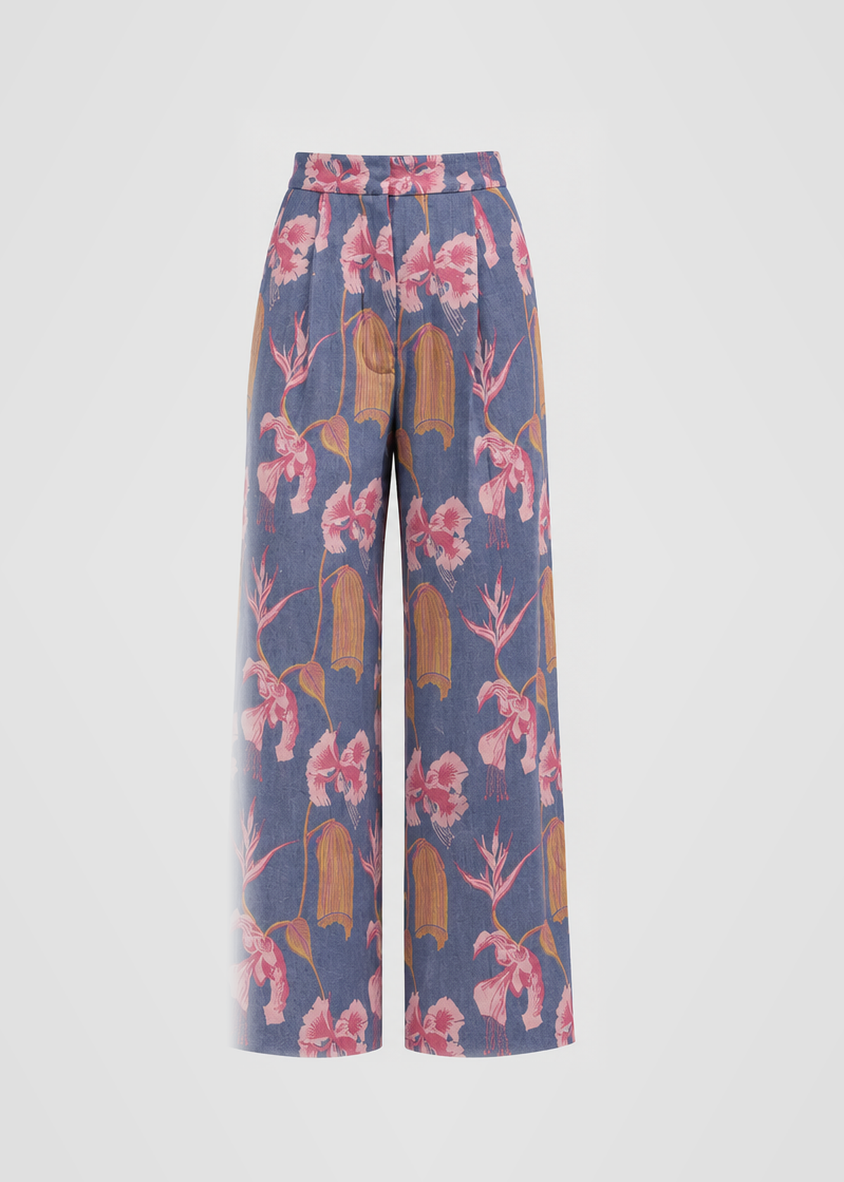 Heliconia | Wool & Cashmere Blue & Pink Trousers