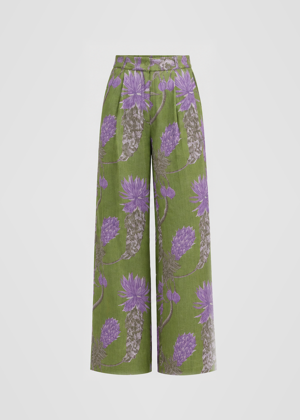 Frailejón | Wool & Cashmere Green & Violet Trousers