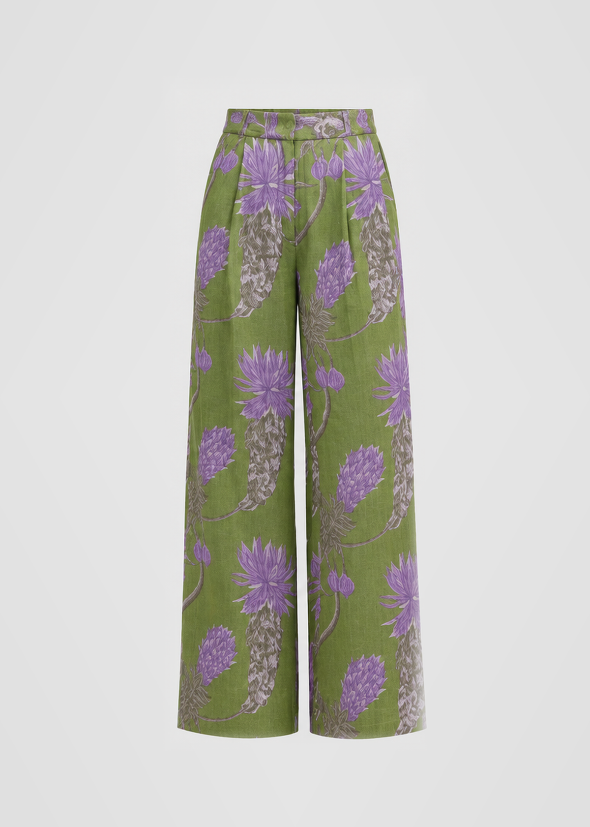 Frailejón | Wool & Cashmere Green & Violet Trousers
