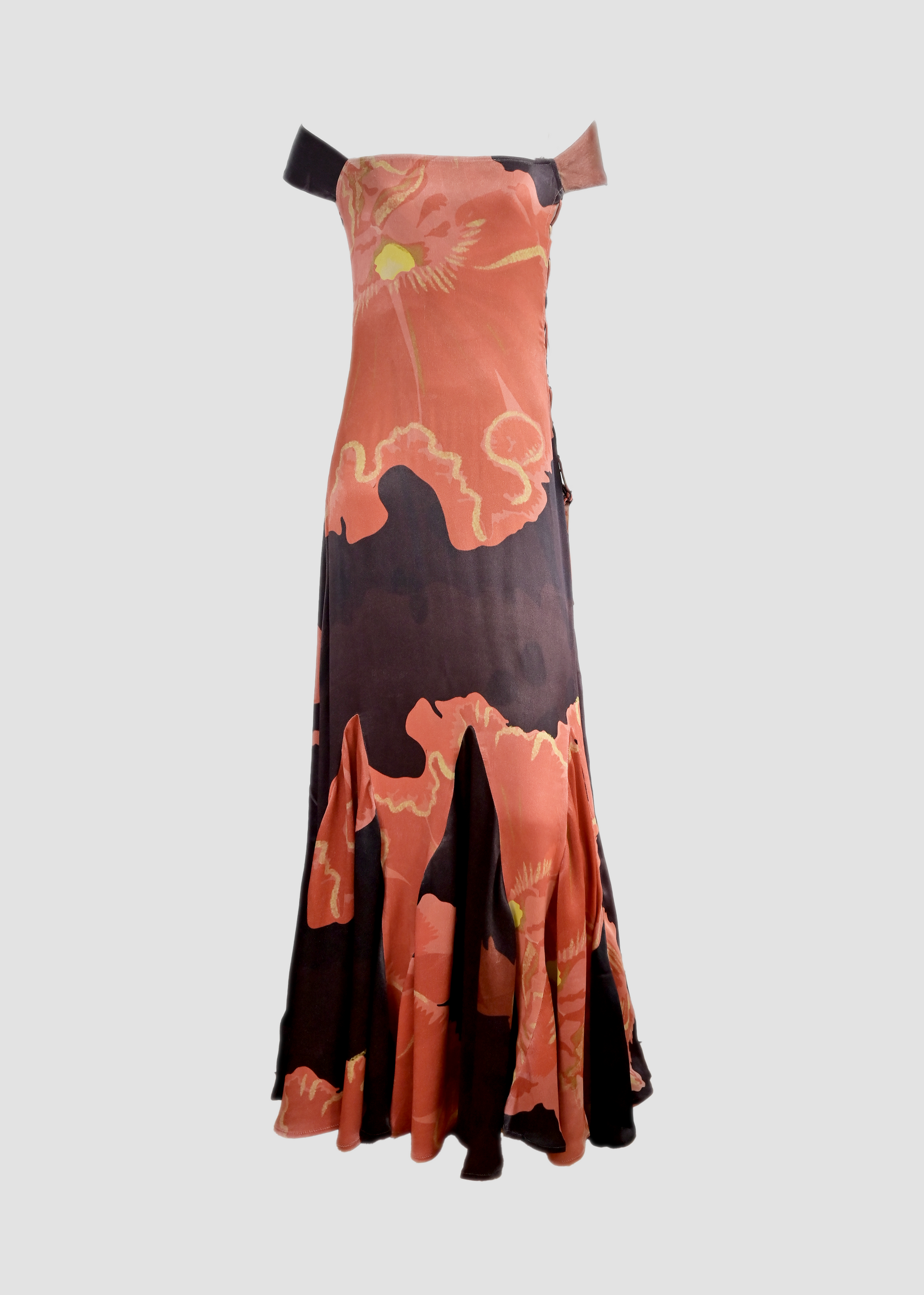 Muscifera | Orange Fiber Brown & Pink Maxi Dress