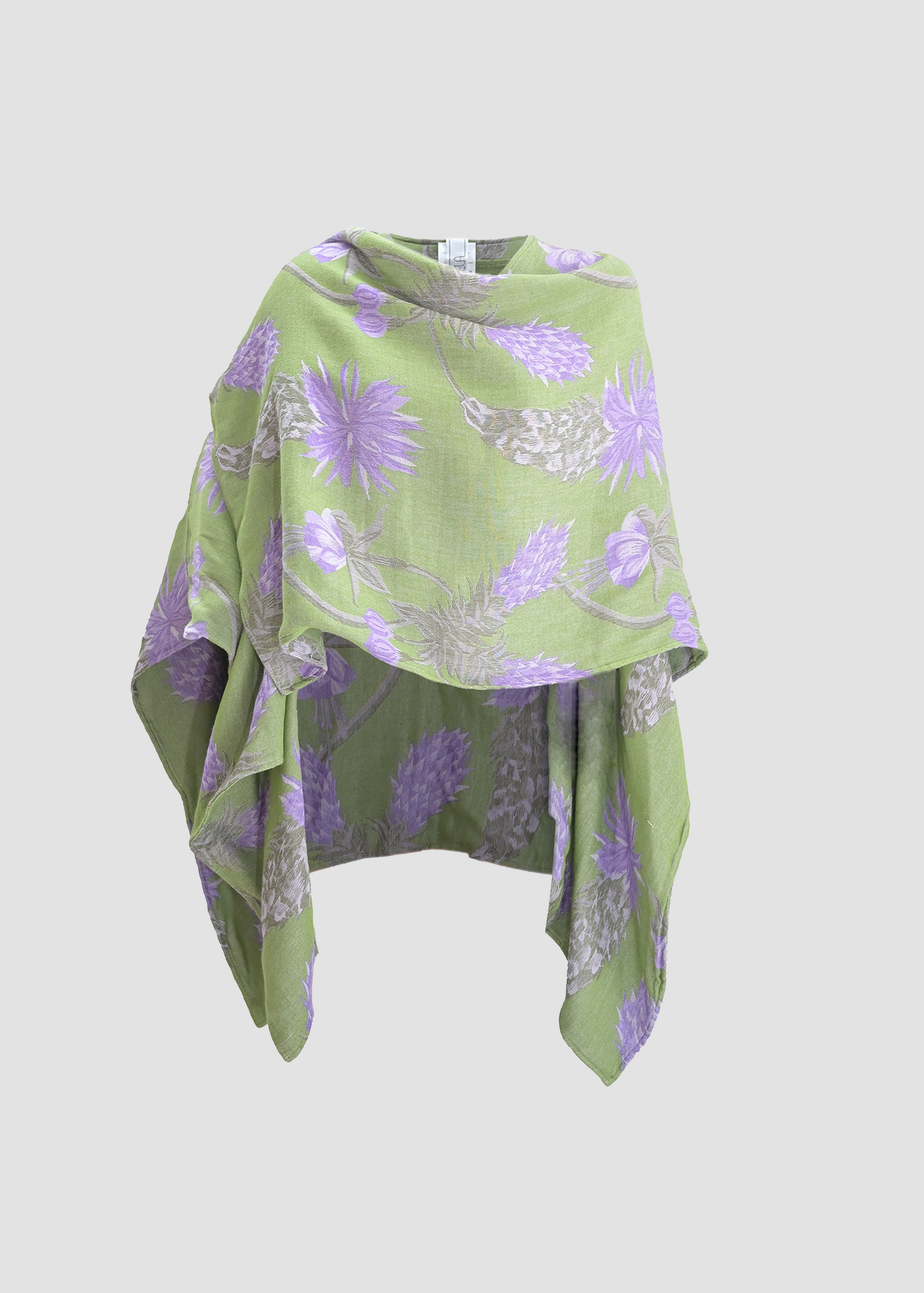 Frailejón | Wool & Cashmere Green & Violet Shawl