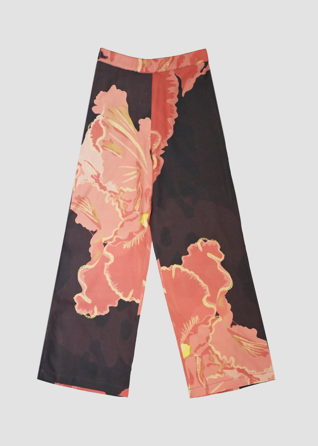 Muscifera | Silk Brown & Pink Trousers