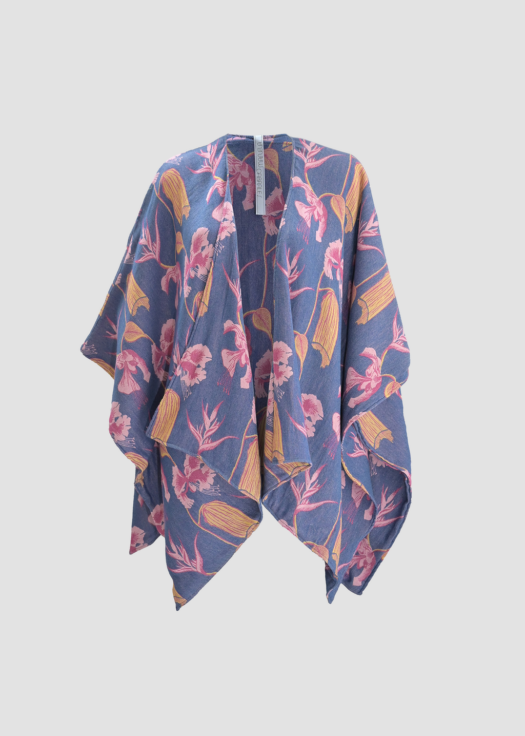 Heliconia | Wool & Cashmere Blue & Pink Shawl