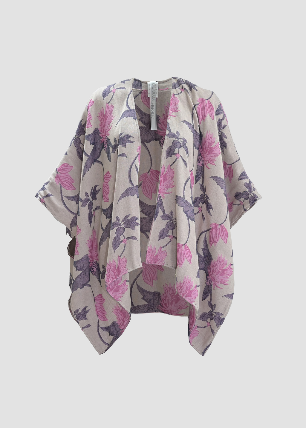 Cacao | Wool & Cashmere Grey & Pink Shawl